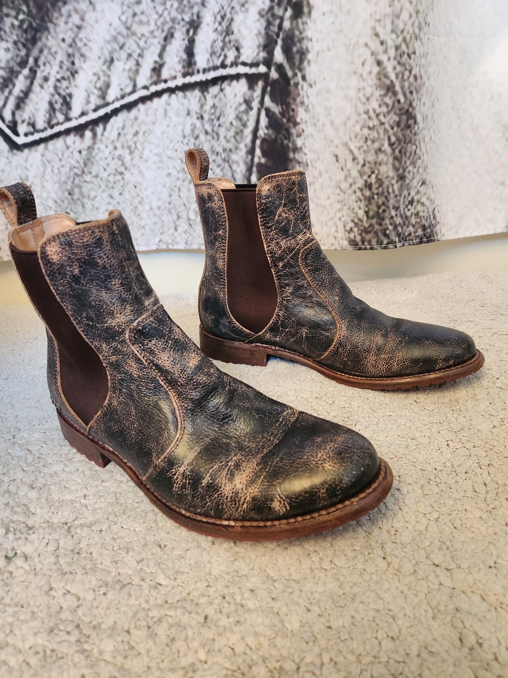 Bedstu Distressed Leather Boots Size 9